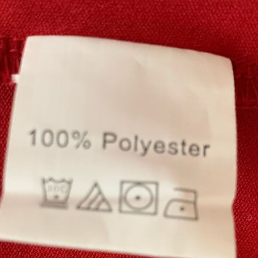 Red Faux Wrap Dress with Side Tie – Short Sleeve Knee Length Women’s Size M - Picture 10 of 10